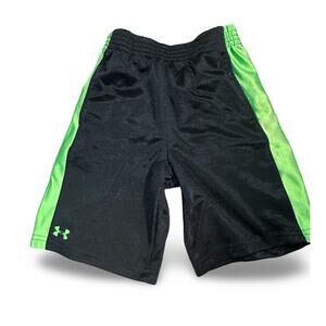 Under Armour Shorts Boys 3T Black Green Athletic Mesh Active Shorts